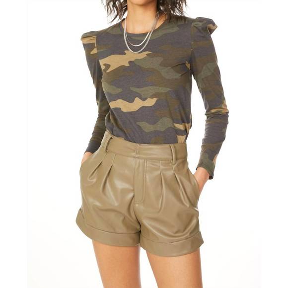 Generation Love Camo Puff Sleeve Top Size Large